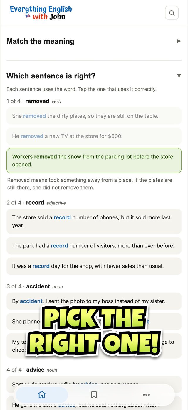 Pick the sentence that uses the word correctly