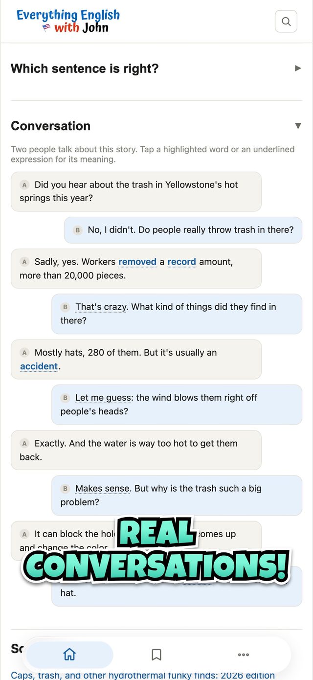 Real conversations using the new words